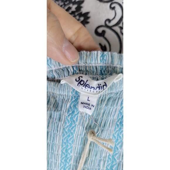 Splendid Dress Womens Size Large Maxi Striped Teal/White - Picture 5 of 14